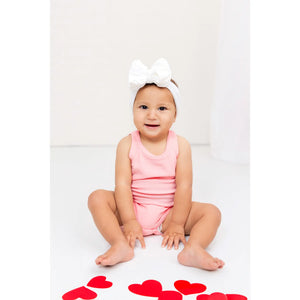 Bubble Gum Ribbed Organic Cotton Baby Onesie Nola Tawk