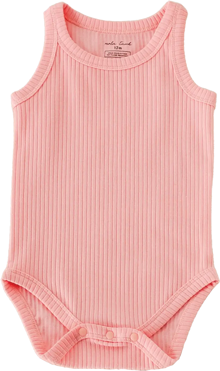 Bubble Gum Ribbed Organic Cotton Baby Onesie Nola Tawk