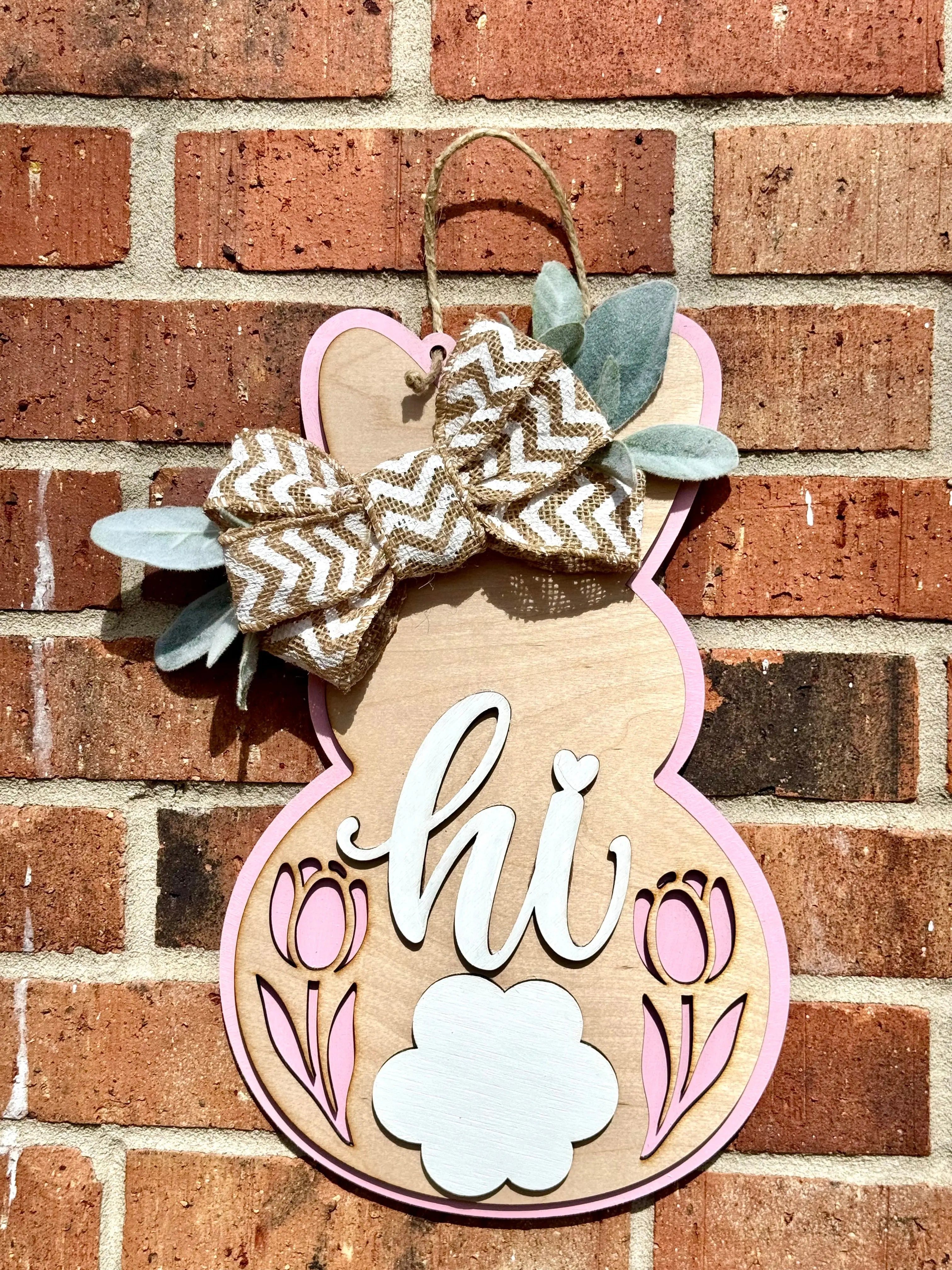 Bunny and Bow Door Hanger Wispy Wasp