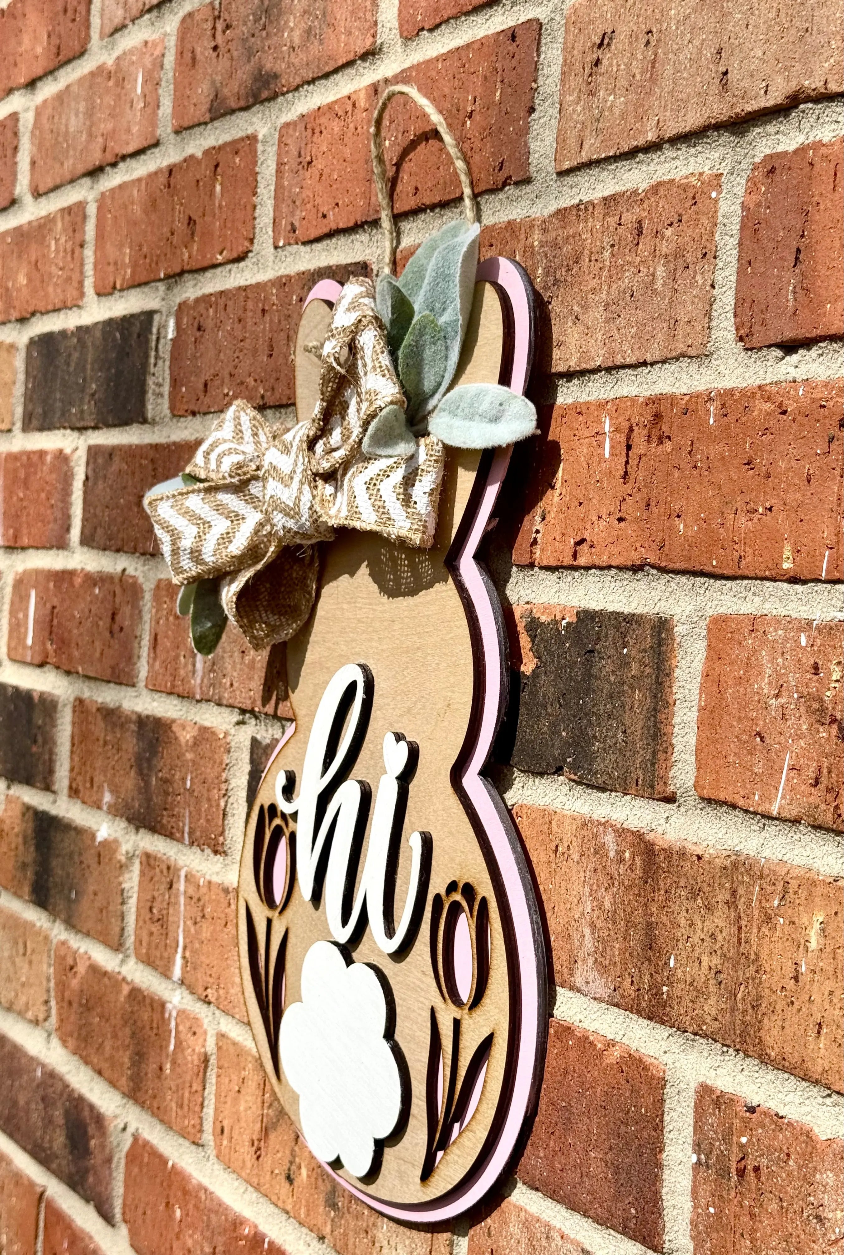 Bunny and Bow Door Hanger Wispy Wasp