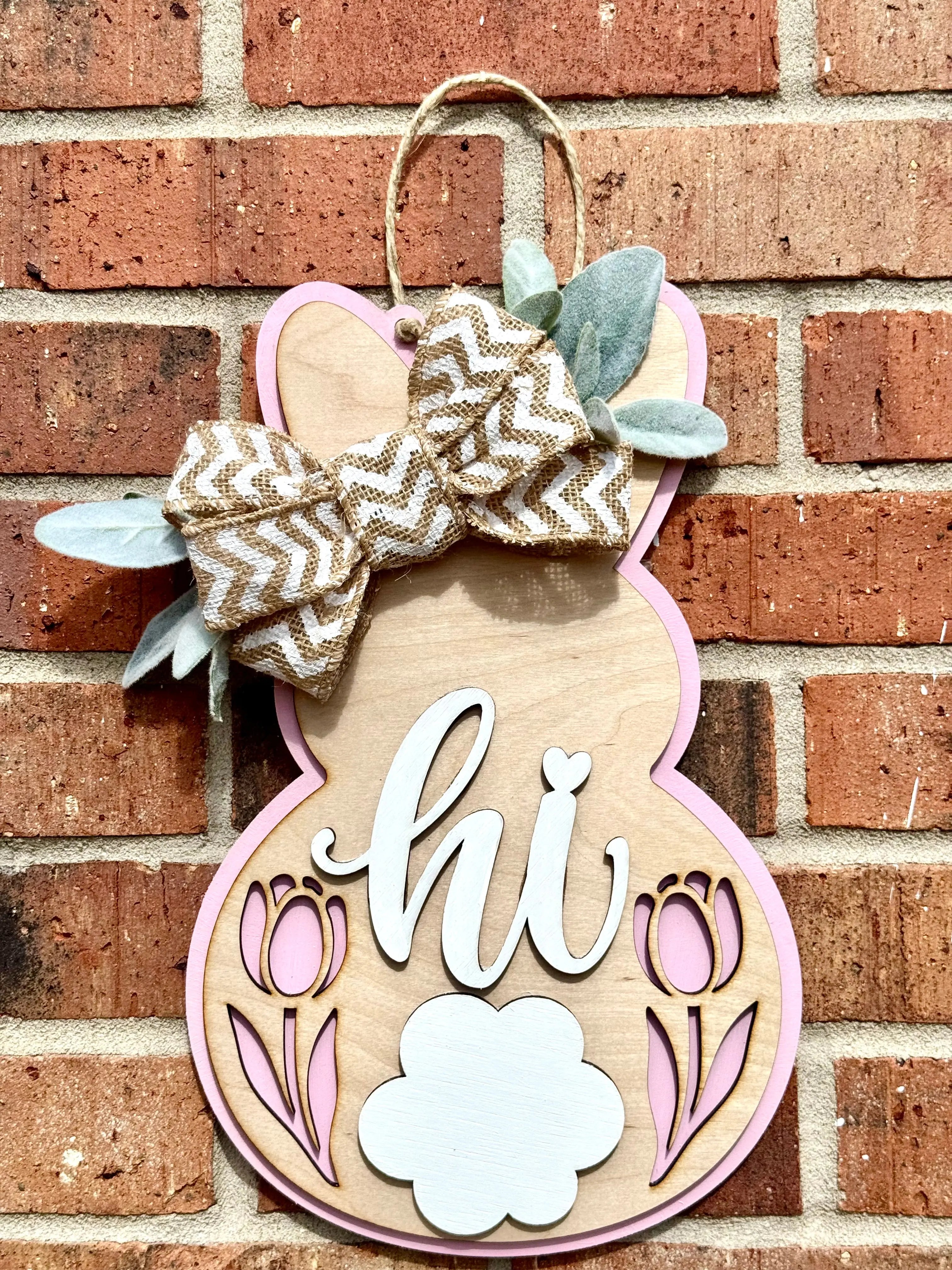 Bunny and Bow Door Hanger Wispy Wasp