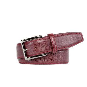 Burgundy leather belt for dress and executive style