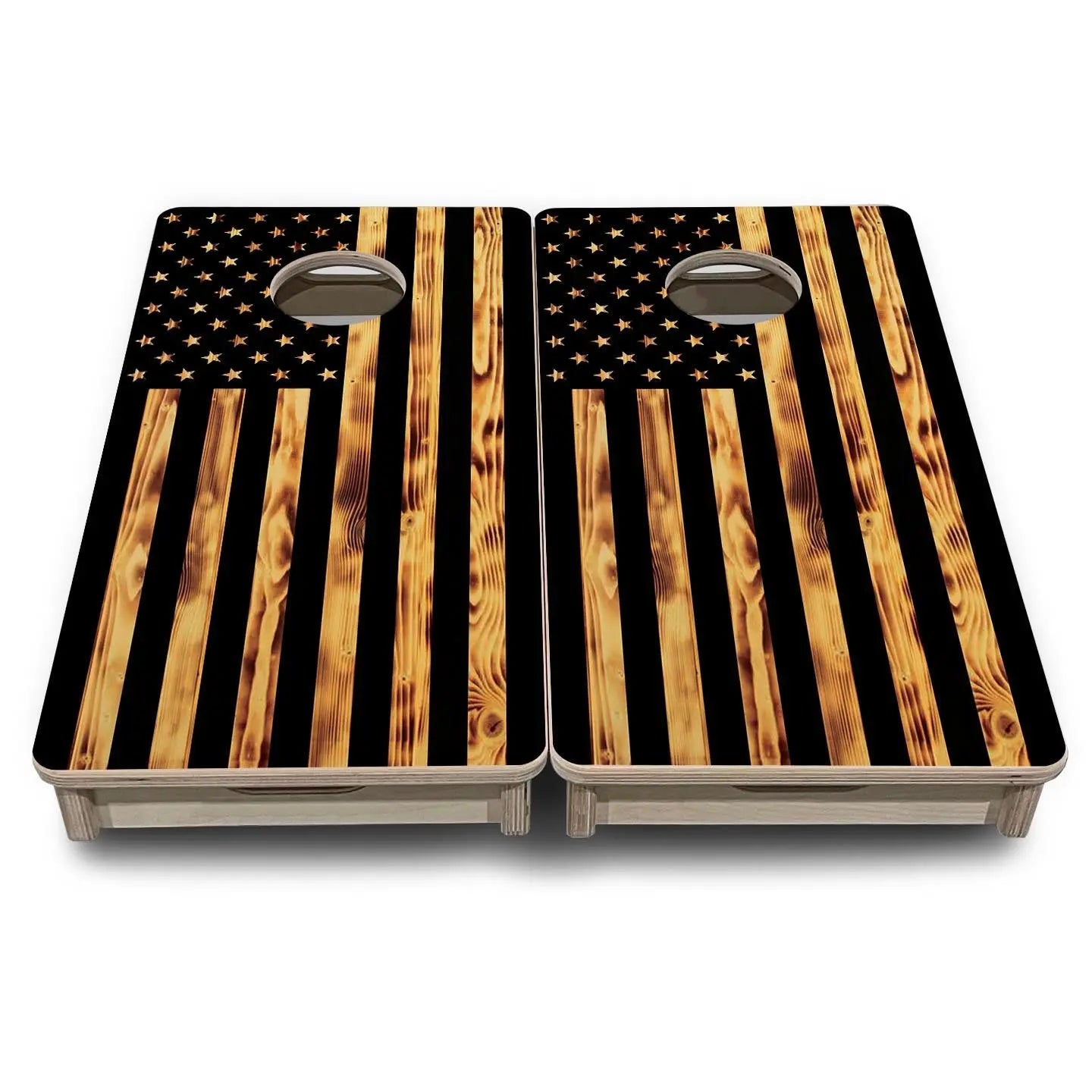 Burnt Flag - Mini or Vacation Size Cornhole Boards