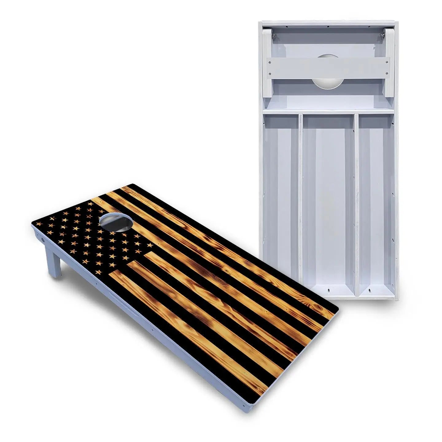 Burnt Rustic Flag Cornhole Boards - All Weather Series Cornhole Solutions