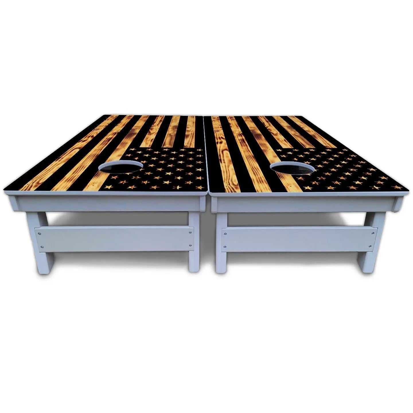 Burnt Rustic Flag Cornhole Boards - All Weather Series Cornhole Solutions