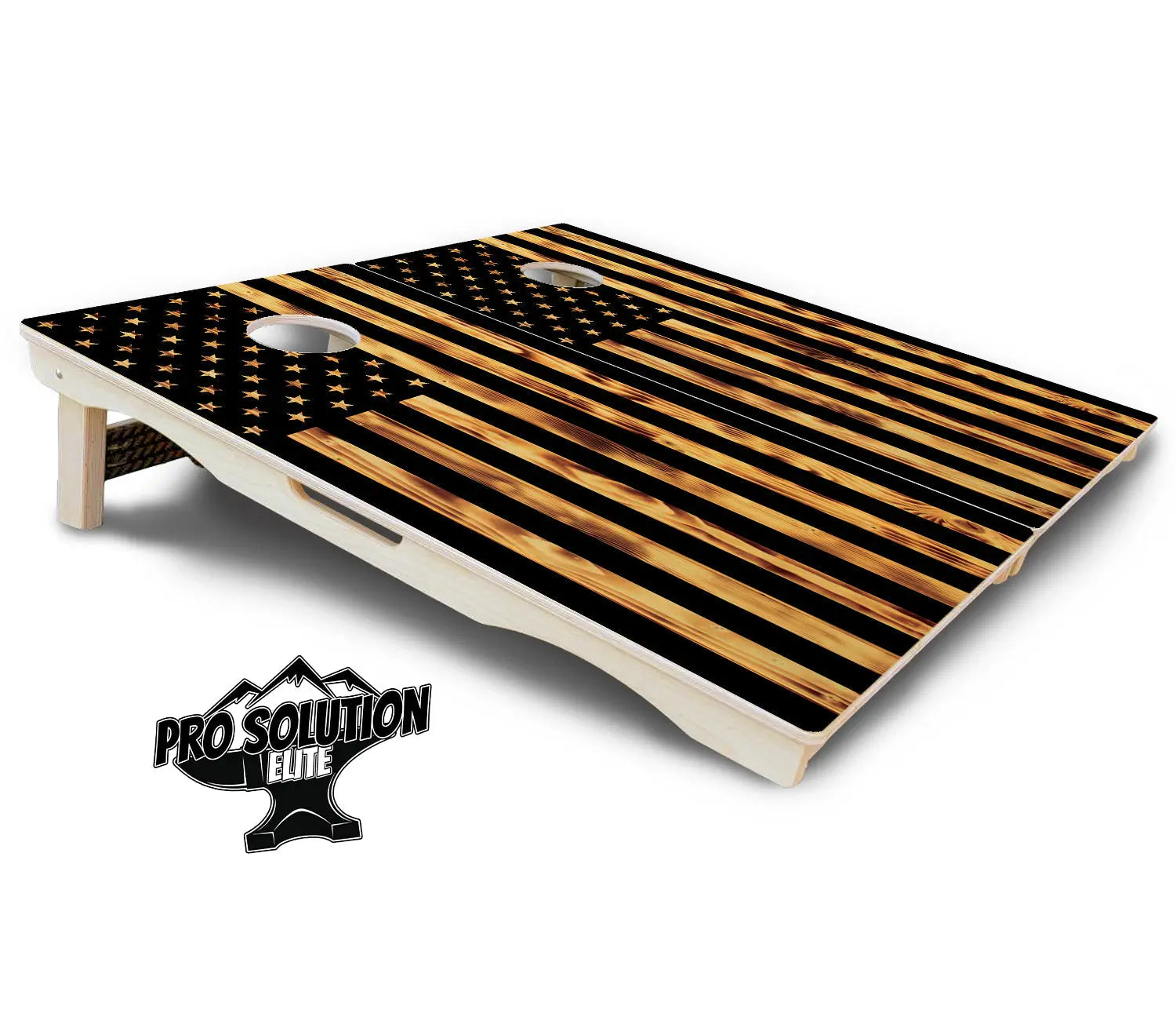 Burnt Rustic Flag Cornhole Boards - Pro Solution Elite Series Cornhole Solutions