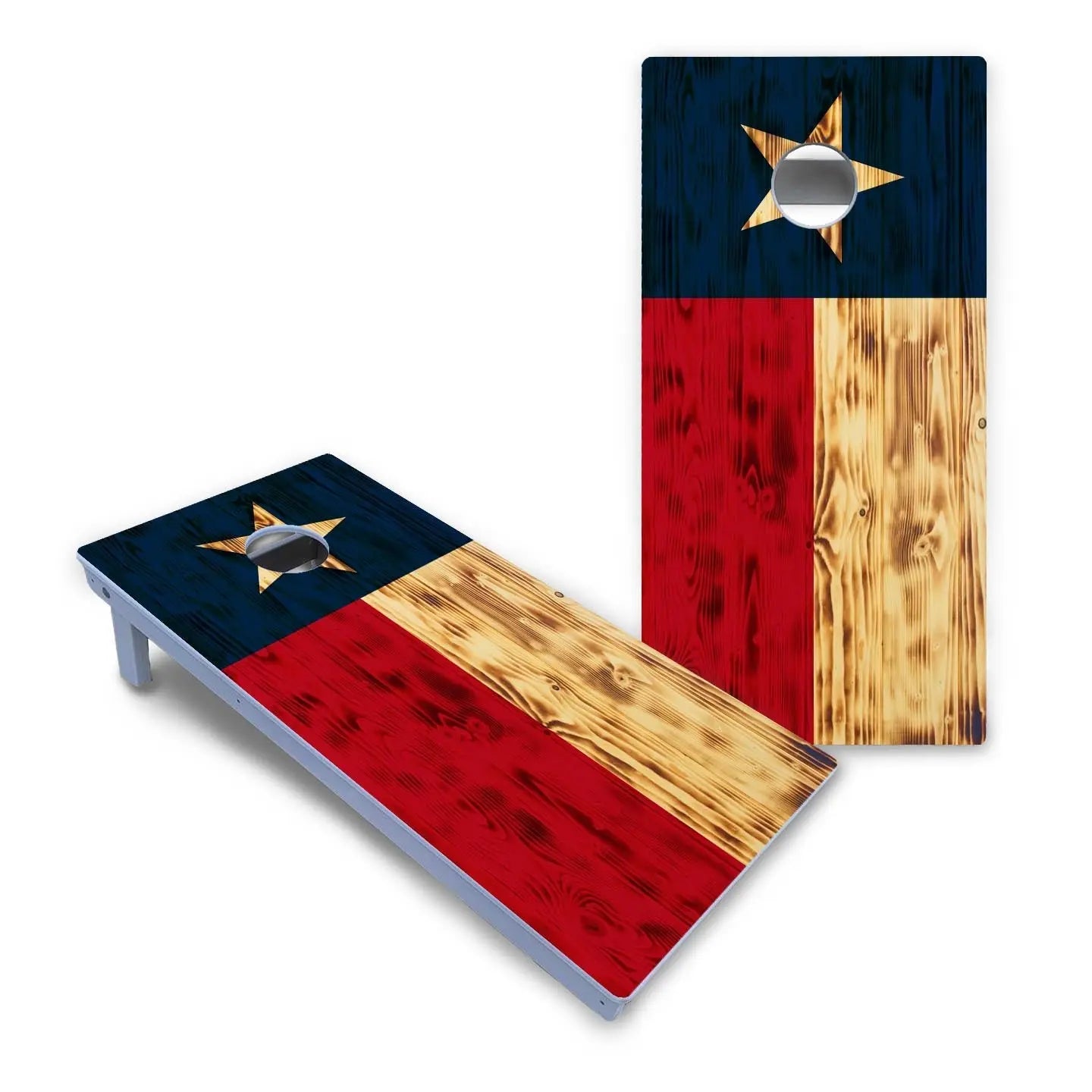 Burnt Texas Flag Cornhole Boards - All Weather Series Cornhole Solutions
