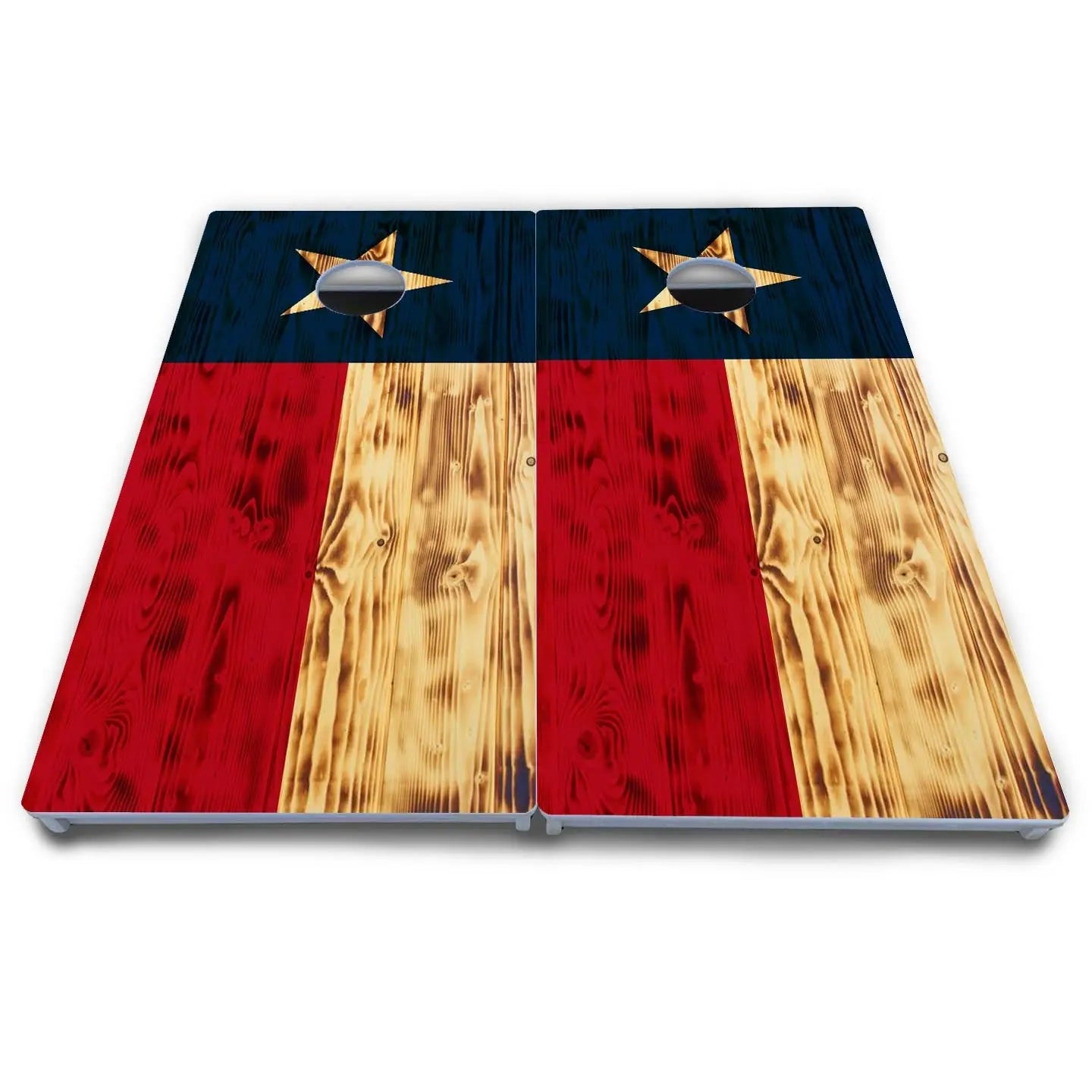 Burnt Texas Flag Cornhole Boards - All Weather Series Cornhole Solutions