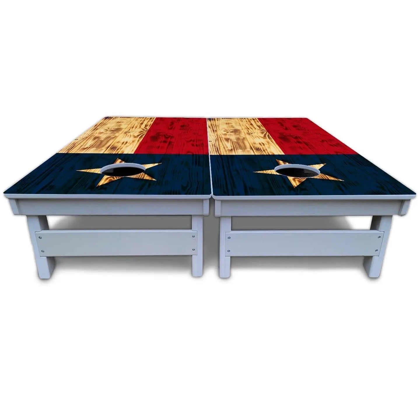 Burnt Texas Flag Cornhole Boards - All Weather Series Cornhole Solutions