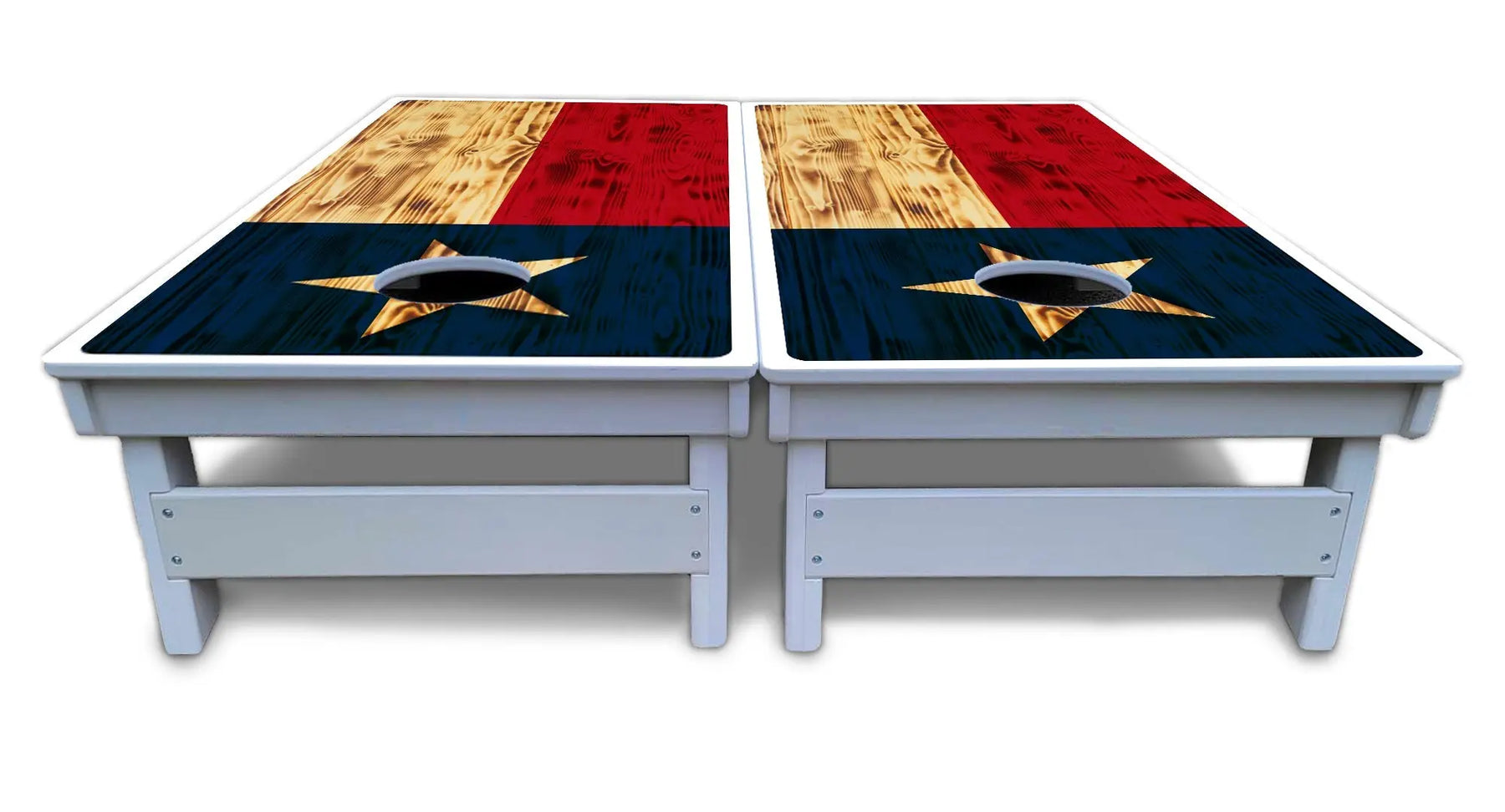 Burnt Texas Flag Cornhole Boards - All Weather Series Cornhole Solutions
