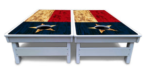Burnt Texas Flag Cornhole Boards - All Weather Series Cornhole Solutions