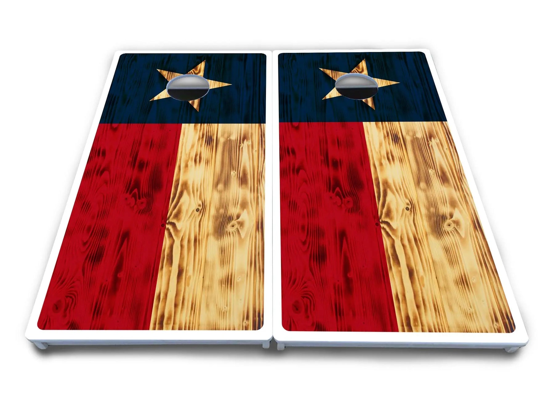 Burnt Texas Flag Cornhole Boards - All Weather Series Cornhole Solutions