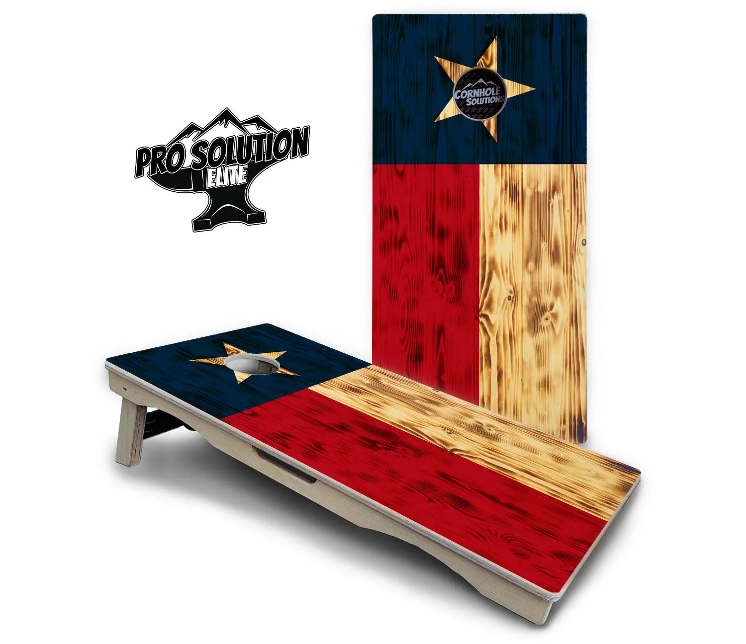 Burnt Texas Flag Cornhole Boards - Pro Solution Elite Series Cornhole Solutions