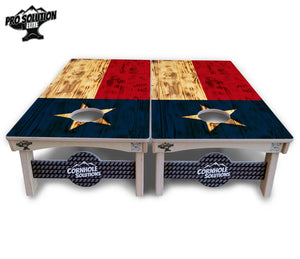 Burnt Texas Flag Cornhole Boards - Pro Solution Elite Series Cornhole Solutions