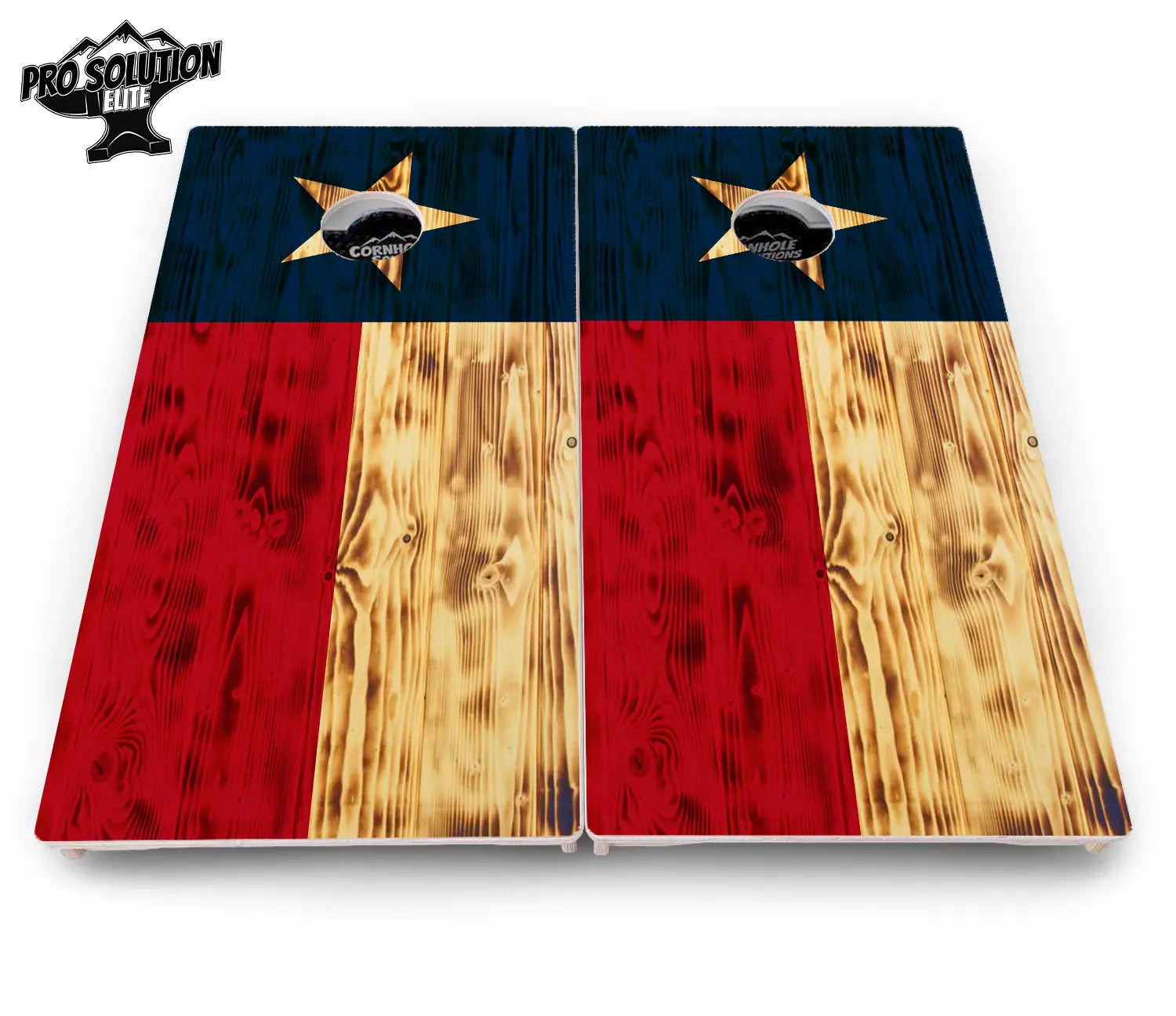 Burnt Texas Flag Cornhole Boards - Pro Solution Elite Series Cornhole Solutions