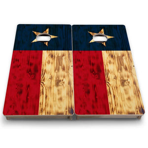 Burnt Texas Flag - Mini or Vacation Cornhole Boards Cornhole Solutions