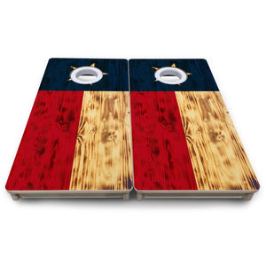 Burnt Texas Flag - Mini or Vacation Cornhole Boards Cornhole Solutions