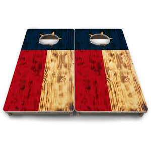 Burnt Texas Flag - Mini or Vacation Cornhole Boards Cornhole Solutions