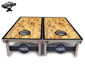 Burnt Wood Black Border Cornhole Boards - Pro Solution Elite Series Cornhole Solutions