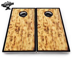 Burnt Wood Black Border Cornhole Boards - Pro Solution Elite Series Cornhole Solutions