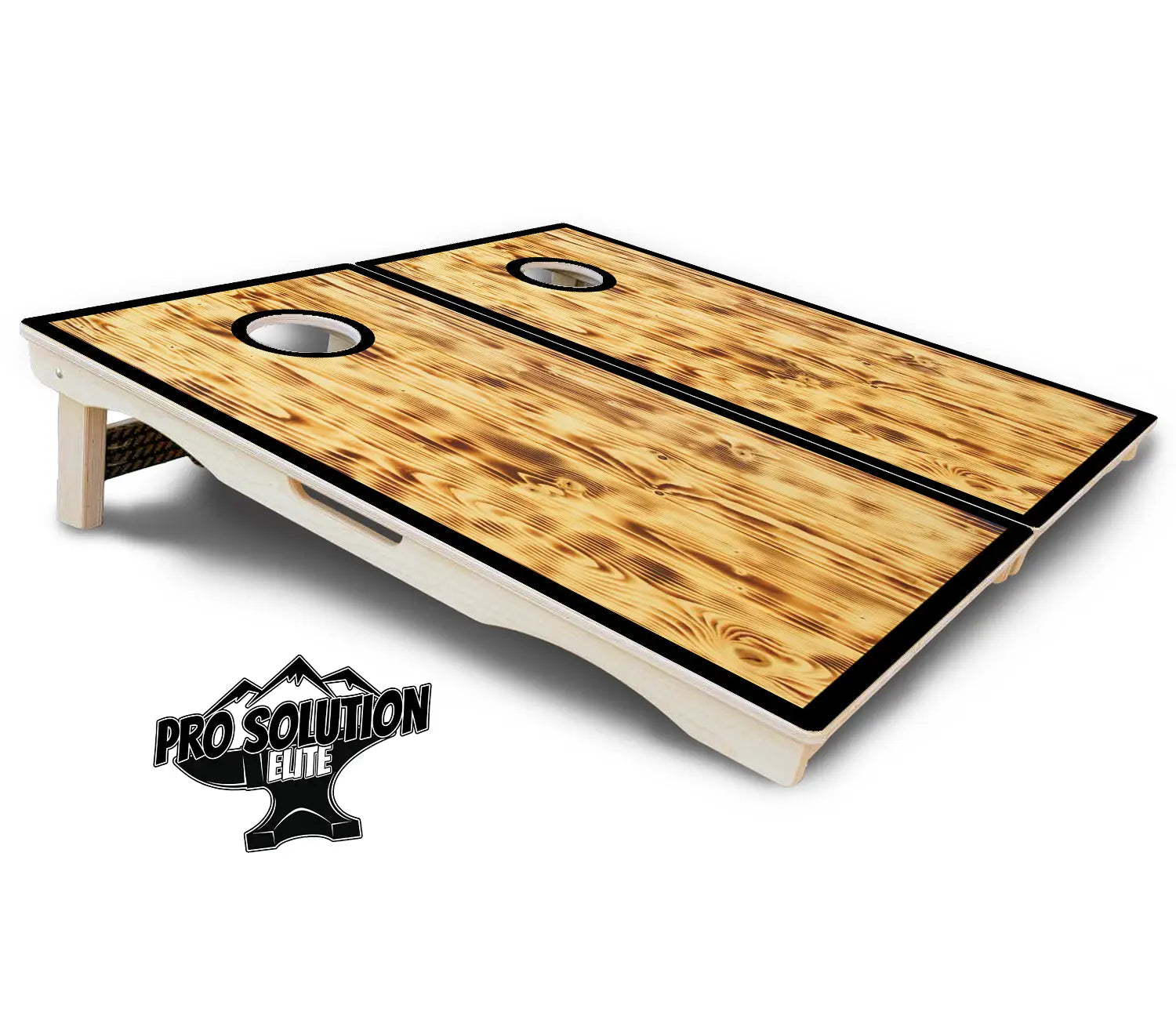 Burnt Wood Black Border Cornhole Boards - Pro Solution Elite Series Cornhole Solutions