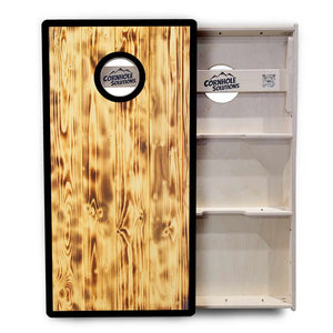 Burnt Wood Black Border Cornhole Boards - Professional Tournament Series