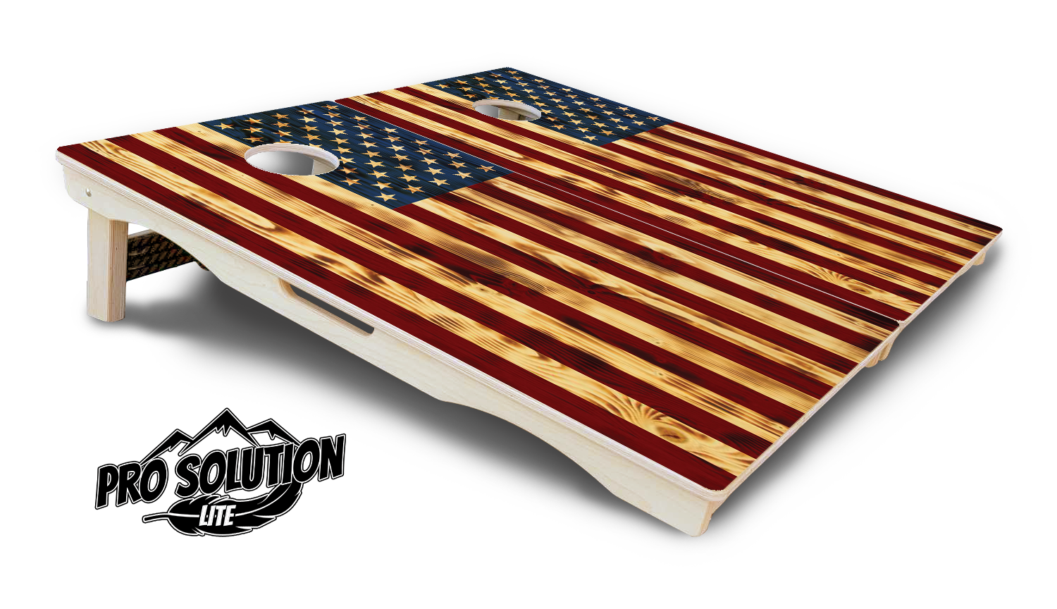 Burnt Color USA Flag Cornhole Boards - Pro Solution Lite Series Cornhole Solutions