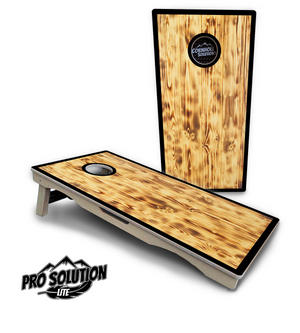Burnt Wood w/Black Border Cornhole Boards - Pro Solution Lite Series Cornhole Solutions