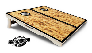 Burnt Wood w/Black Border Cornhole Boards - Pro Solution Lite Series Cornhole Solutions