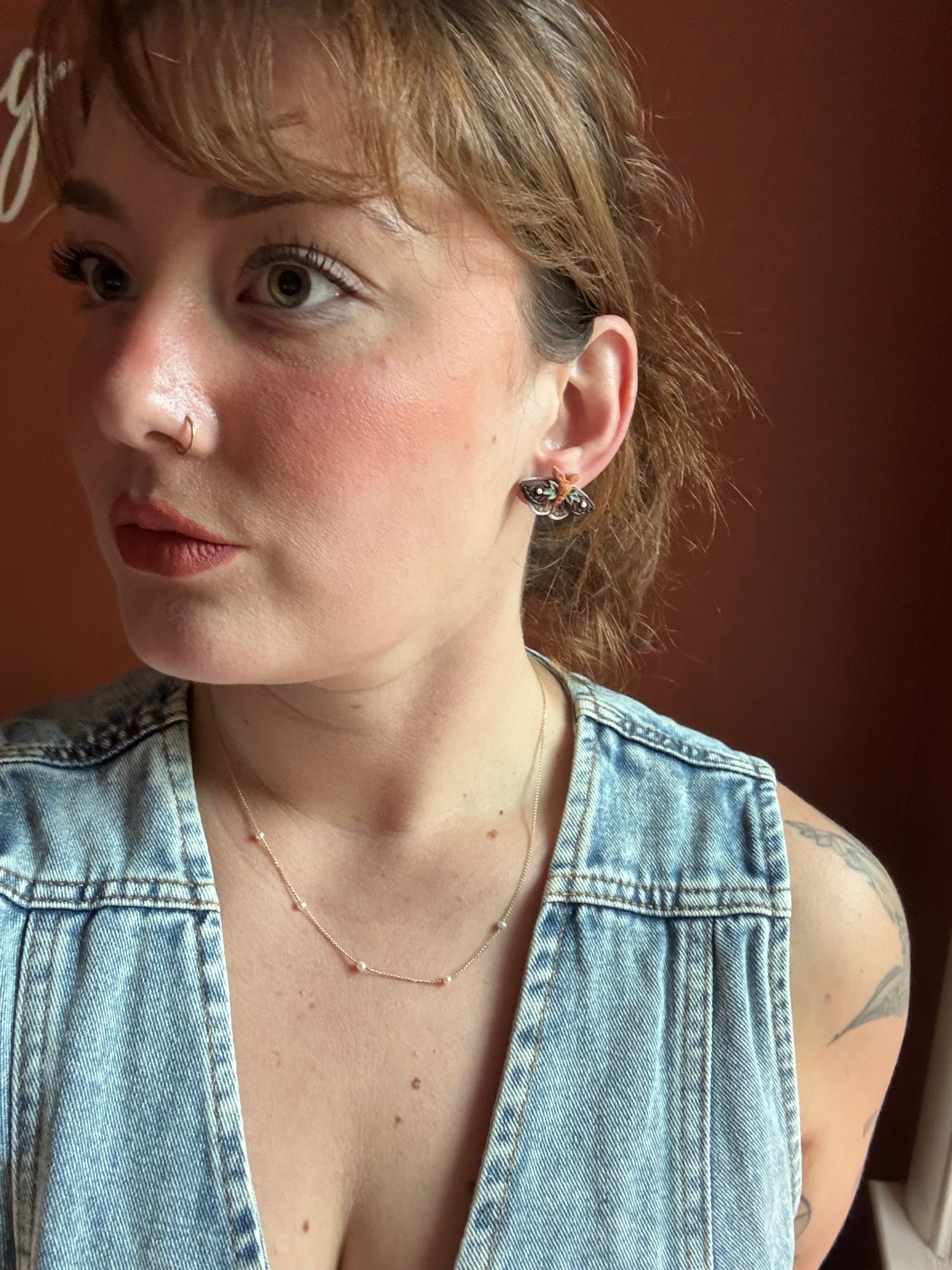 Brown Moth Studs