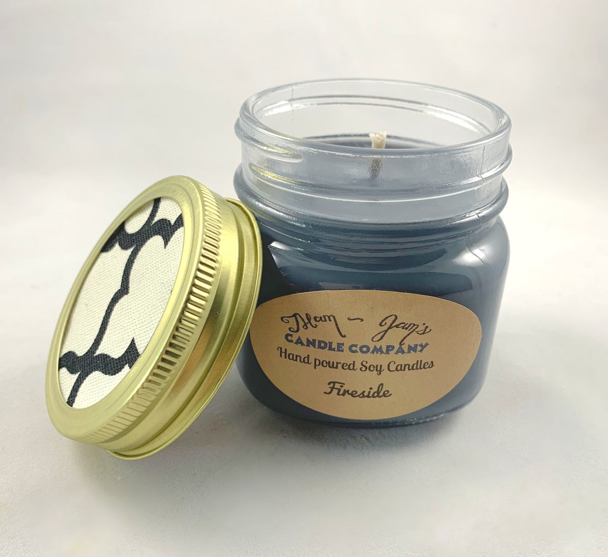 Fireside soy candle and wax melts by Mam Jam’s Candle Company