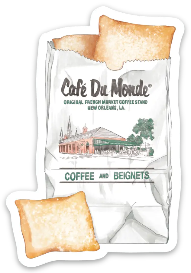Cafe Du Monde Order of Beignets Die Cut Stickers Nola Tawk