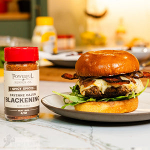 Cajun Blackening Seasoning by Powerful Pepper Co. with heat level 4/10.