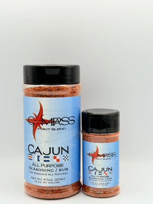 Compass Point Cajun Seasoning: All-Purpose Rub - Low Sodium, All Natural. Small and Large Sizes.