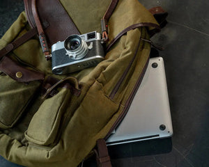 Campaign Waxed Canvas Backpack Mission Mercantile Leather Goods