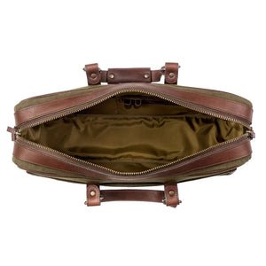 Campaign Waxed Canvas Briefcase Mission Mercantile Leather Goods