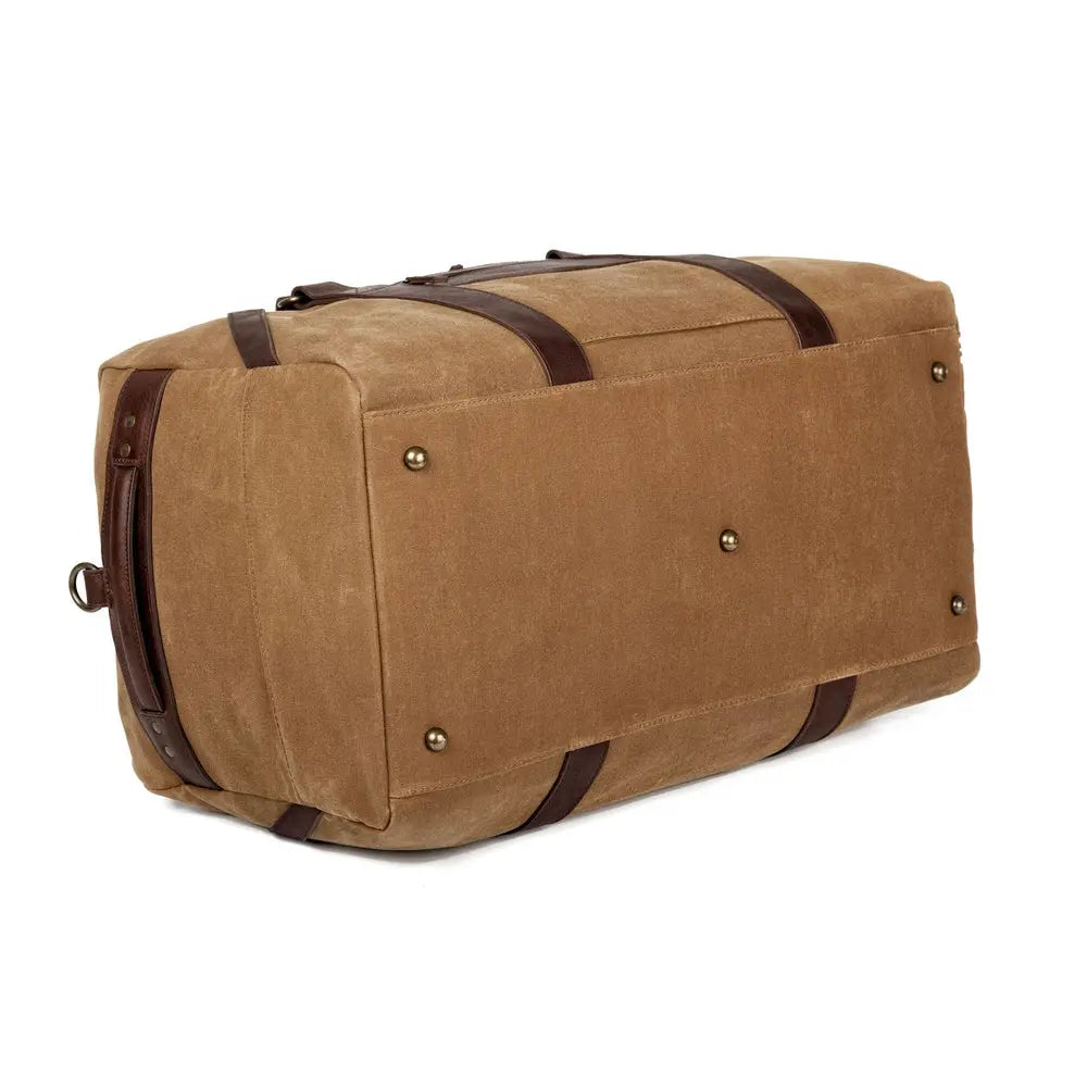 Campaign Waxed Canvas Large Duffle Bag Mission Mercantile Leather Goods
