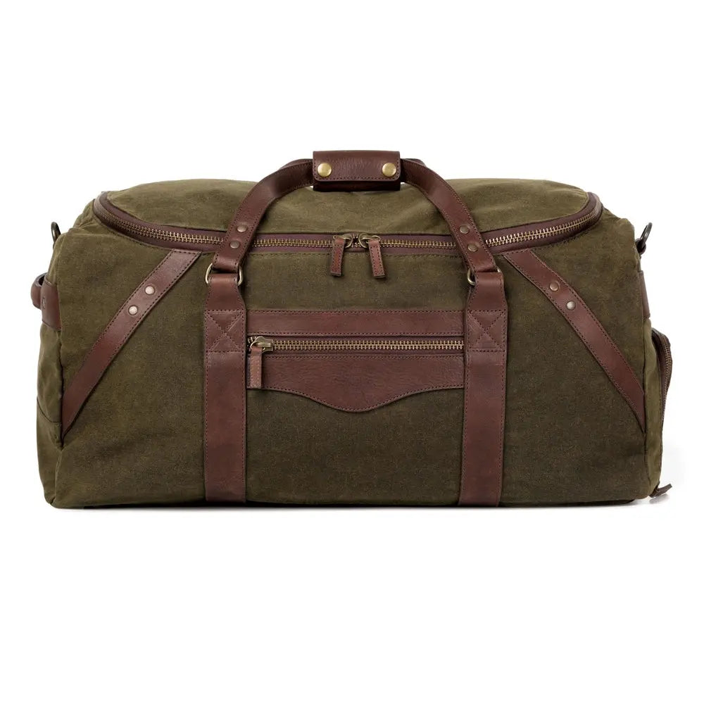 Campaign Waxed Canvas Large Duffle Bag Mission Mercantile Leather Goods