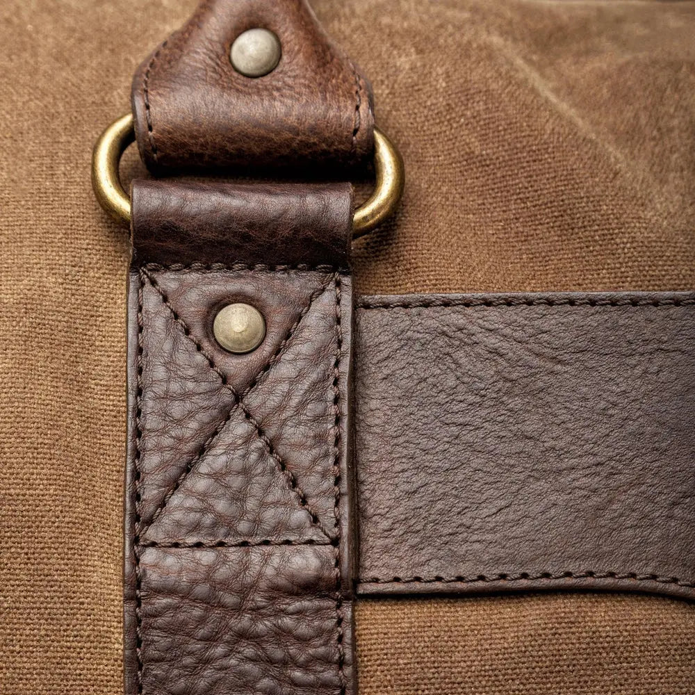 Campaign Waxed Canvas Medium Field Duffle Bag Mission Mercantile Leather Goods