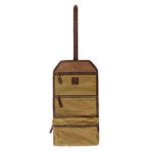 Campaign Waxed Canvas Roll-Up Toiletry Shave Kit Mission Mercantile Leather Goods
