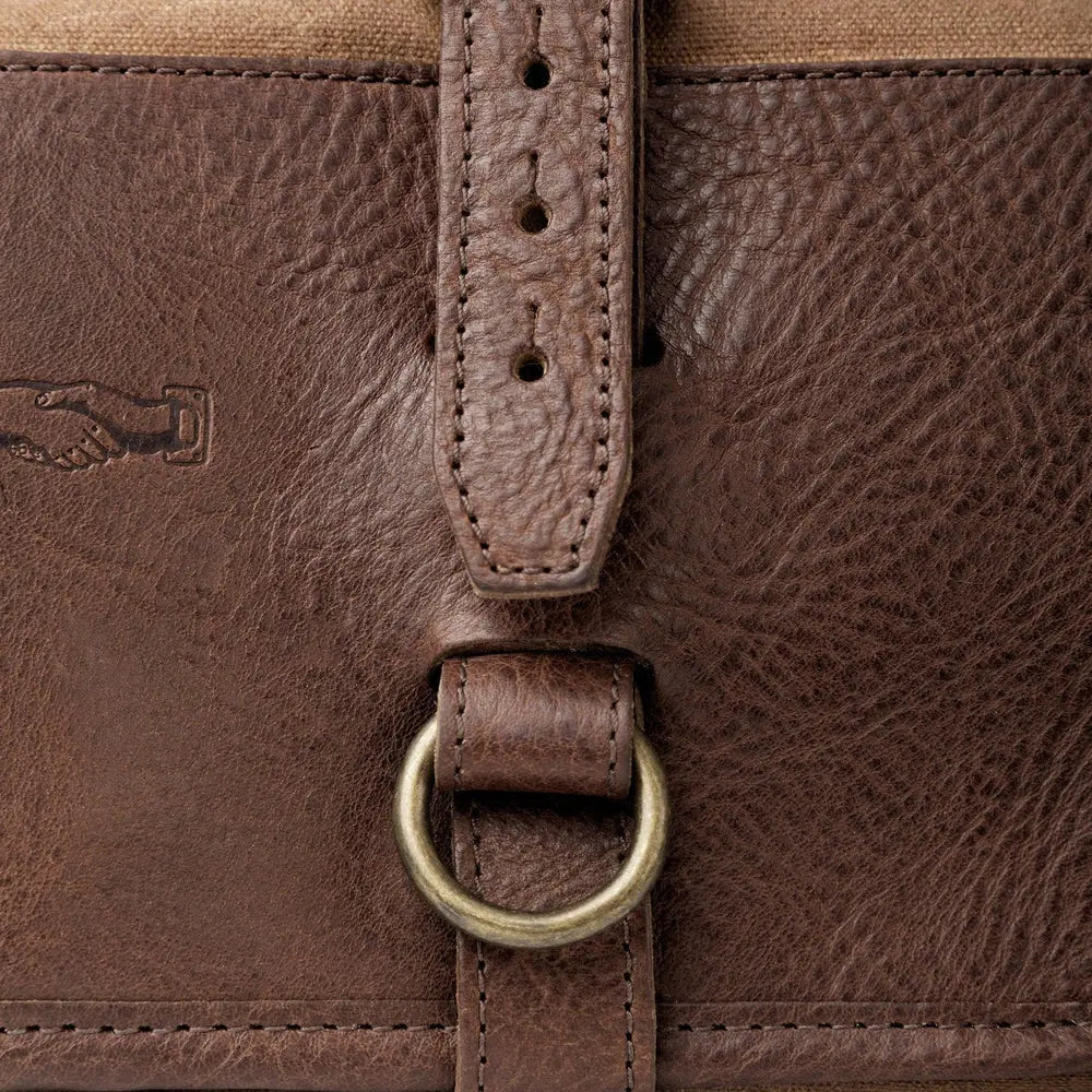 Campaign Waxed Canvas Roll-Up Toiletry Shave Kit Mission Mercantile Leather Goods