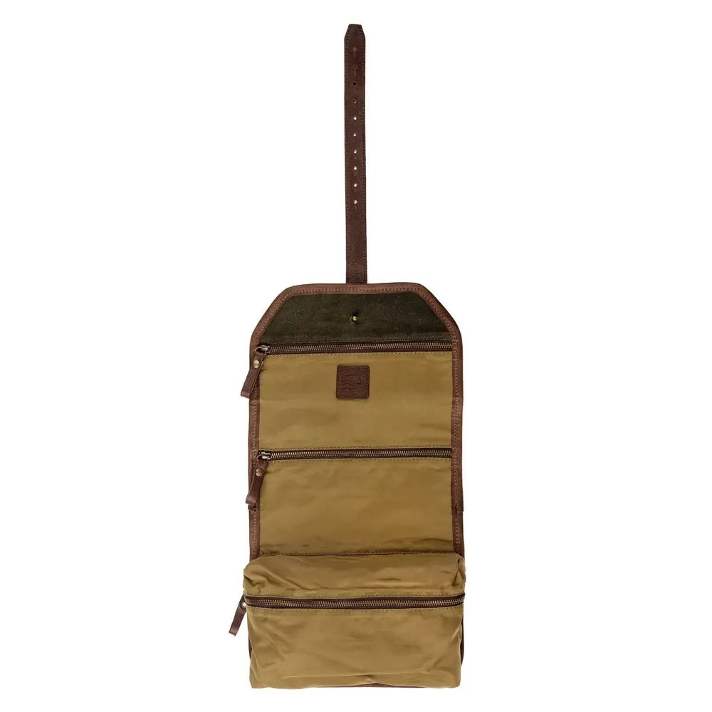 Campaign Waxed Canvas Roll-Up Toiletry Shave Kit Mission Mercantile Leather Goods