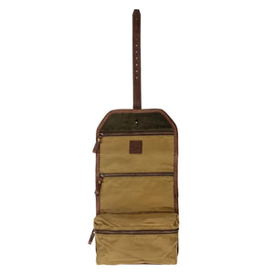 Campaign Waxed Canvas Roll-Up Toiletry Shave Kit Mission Mercantile Leather Goods