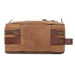 Campaign Waxed Canvas Toiletry Square Shave Kit Mission Mercantile Leather Goods
