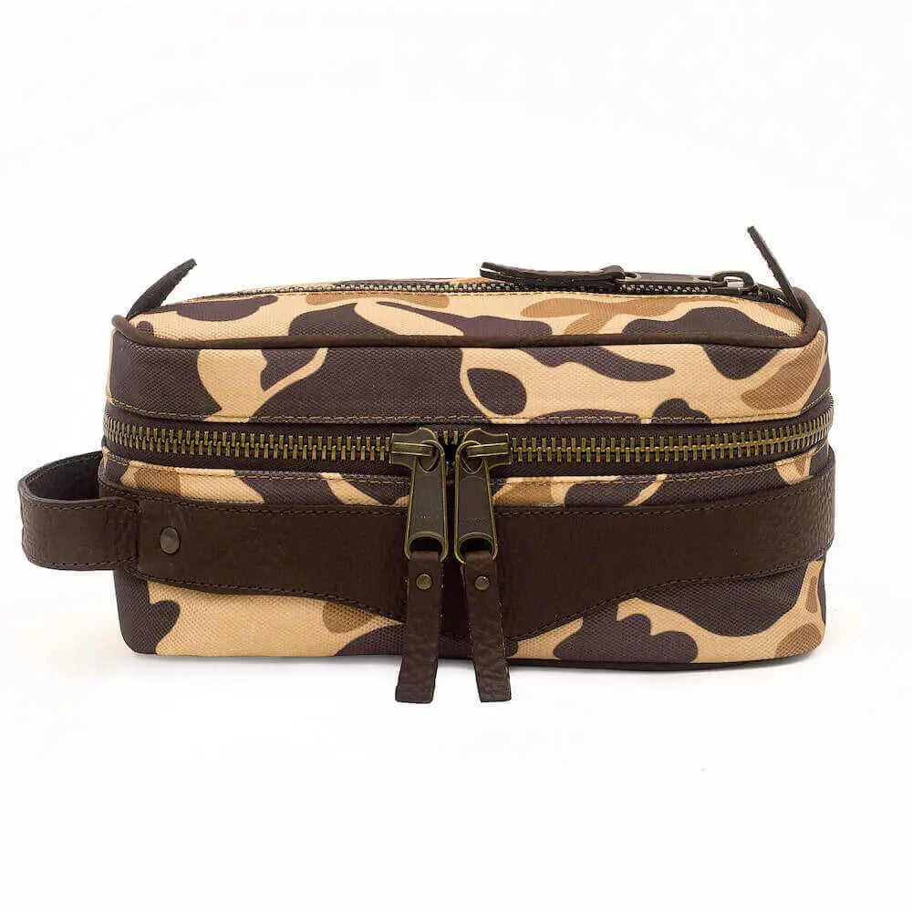 Campaign Waxed Canvas Toiletry Square Shave Kit Mission Mercantile Leather Goods