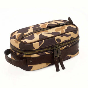 Campaign Waxed Canvas Toiletry Square Shave Kit Mission Mercantile Leather Goods