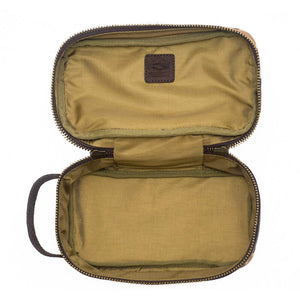 Campaign Waxed Canvas Toiletry Square Shave Kit Mission Mercantile Leather Goods