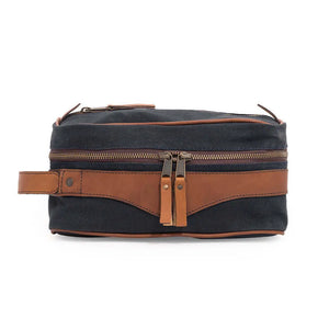Campaign Waxed Canvas Toiletry Square Shave Kit Mission Mercantile Leather Goods