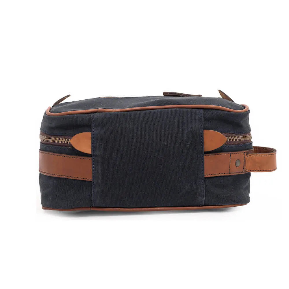 Campaign Waxed Canvas Toiletry Square Shave Kit Mission Mercantile Leather Goods