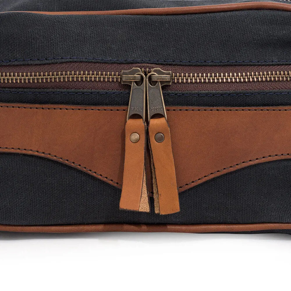Campaign Waxed Canvas Toiletry Square Shave Kit Mission Mercantile Leather Goods